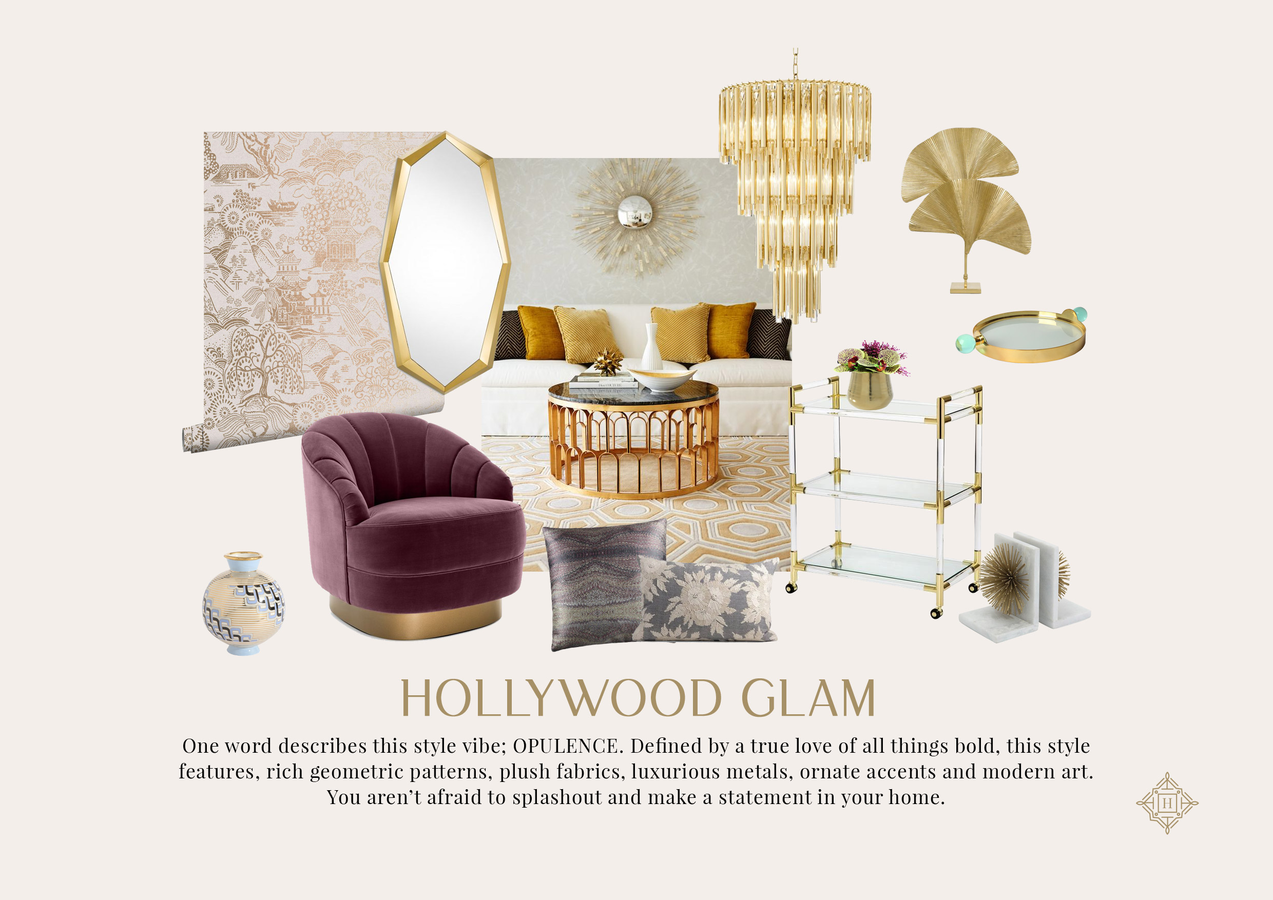 Hollywood Glam Interior Design Style